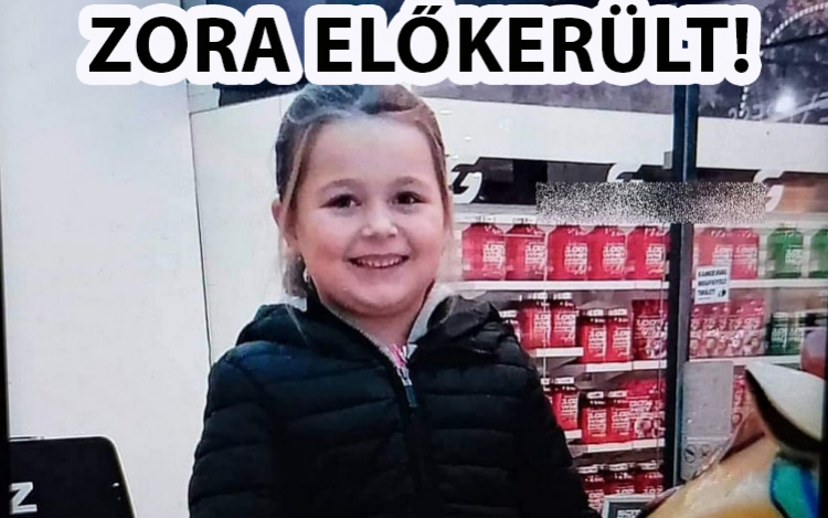 Zora épségben előkerült!